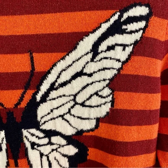 Abercrombie & Fitch Orange & Navy Striped Butterfly Pullover - Picture 3 of 9